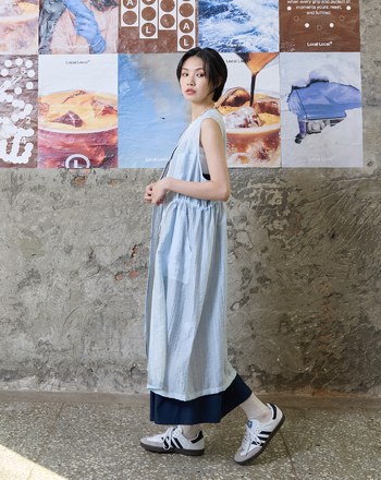 涼感天絲透膚外罩背心洋裝(兩色)