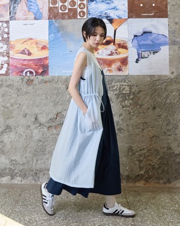 涼感天絲透膚外罩背心洋裝(兩色)