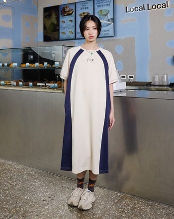 ➤gozo撞色拼接針織洋裝(兩色)