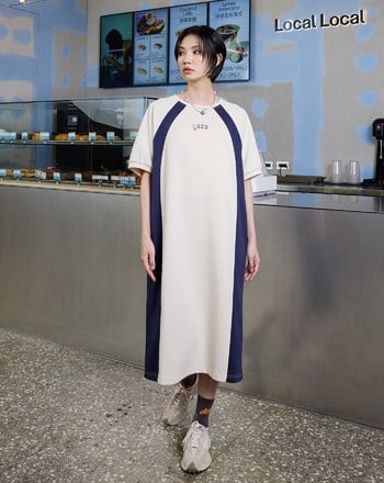 ➤gozo撞色拼接針織洋裝(兩色)