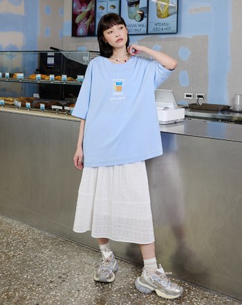 gozo special cafe落肩涼感T恤(兩色)