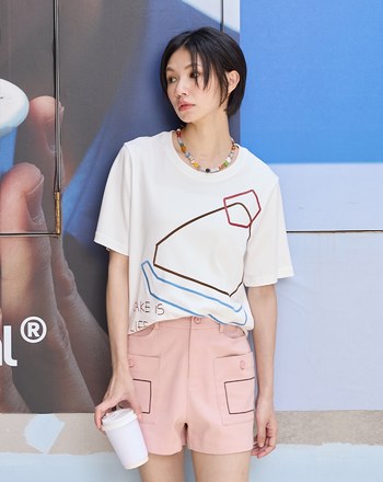 絲滑棉切片蛋糕線條T恤(兩色)