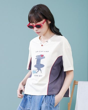 衝浪狗狗顯瘦V領涼感T恤(兩色)