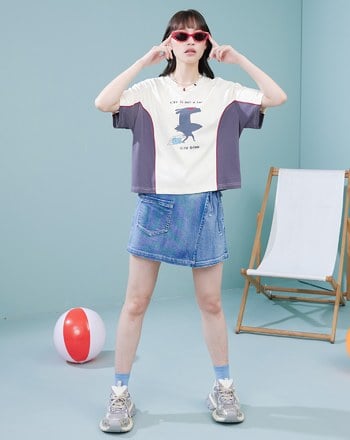 衝浪狗狗顯瘦V領涼感T恤(兩色)