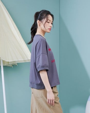 海邊CHILL一下標語寬袖涼感T恤(四色)