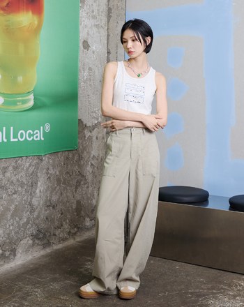 海浪線條彈力羅紋背心(兩色)