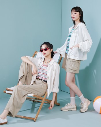 夏日繽紛條紋削肩背心(兩色)