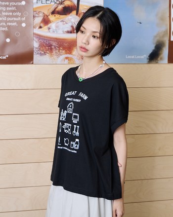 ➤GREAT FARM落肩純棉T恤(兩色)