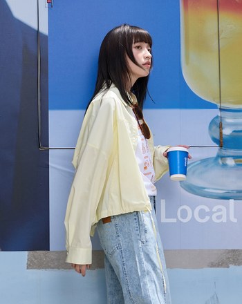 咖啡杯花苞造型襯衫外套(兩色)