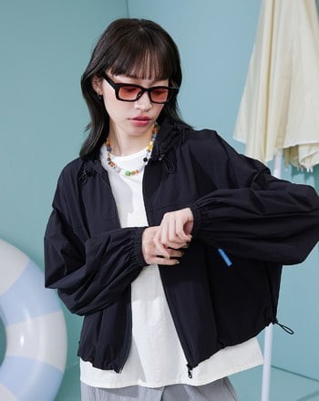 Q彈透氣涼感抽繩連帽外套(兩色)