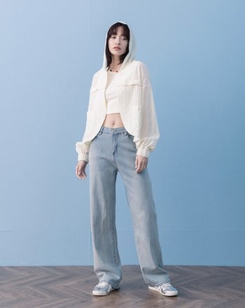 ➤弧型滾邊造型連帽薄外套(兩色)