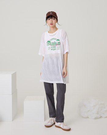 ➤褲口開衩配色彈力窄管褲(兩色)