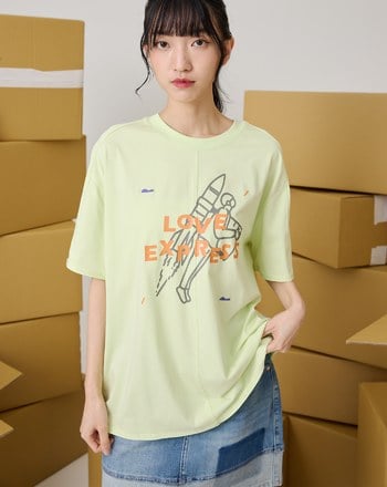 ➤│好事計劃│愛心沒有距離oversizeT恤(淺綠)