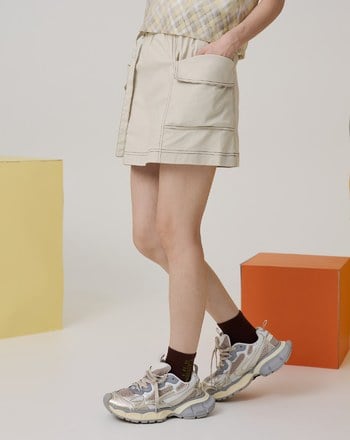 反摺大口袋不走光工裝短褲裙(兩色)