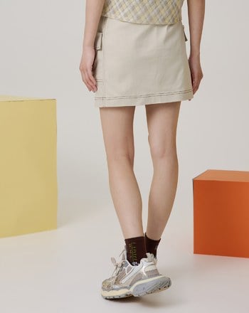 反摺大口袋不走光工裝短褲裙(兩色)