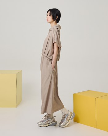 顯瘦收腰半開襟涼感洋裝(兩色)