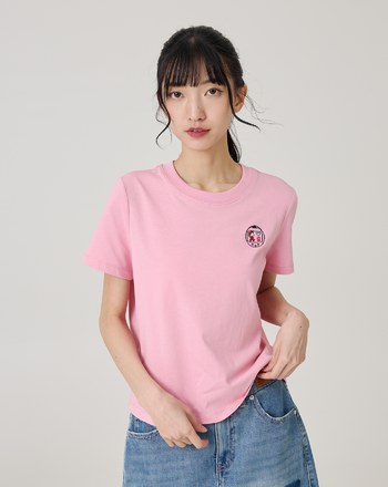 電子寵物機繡花純棉T恤(三色)