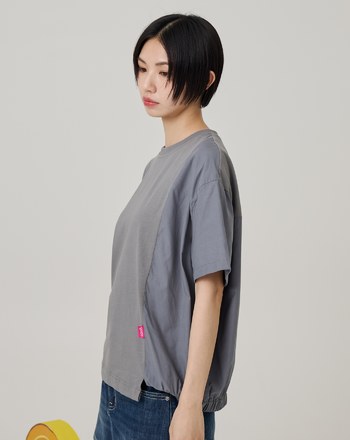 天絲曖昧色拼接T恤(兩色)