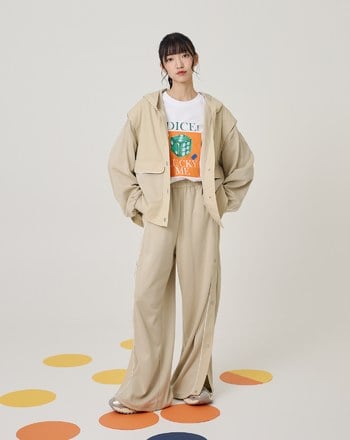 異材質拼接假兩件連帽外套(兩色)