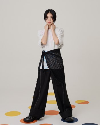 菱格網紗造型外搭裙簾(兩色)