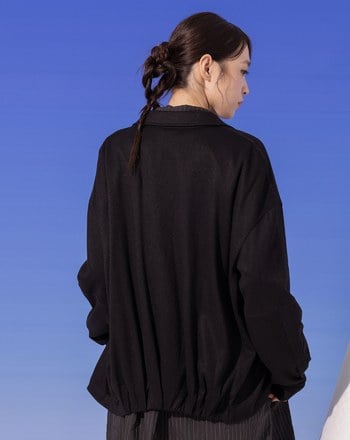 刺繡仿羊絨剪接長袖襯衫(兩色)