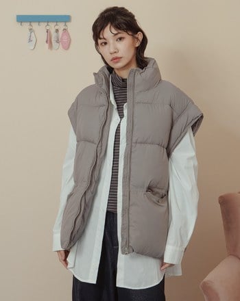 ➤可調節立領鋪棉背心