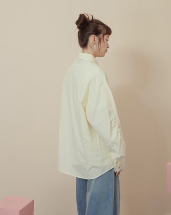 ➤廓型袖隱形口袋長袖襯衫(兩色)