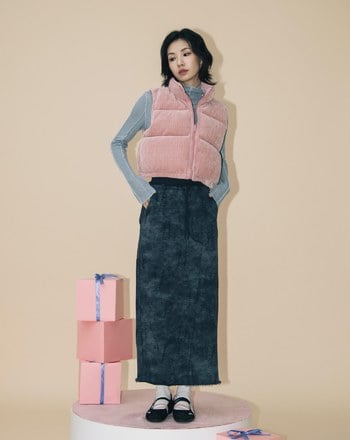 A｜雙面穿立領抽繩短版背心(兩色)