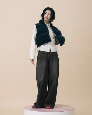 A｜雙面穿立領抽繩短版背心(兩色)