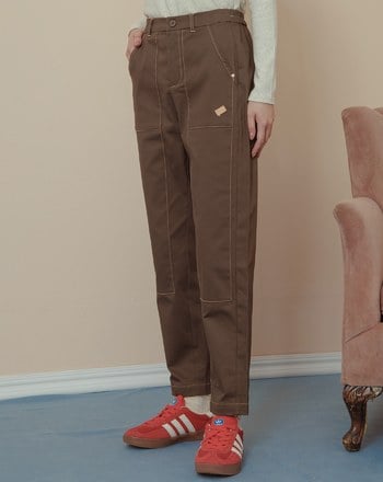 顯瘦配色壓線剪接男友褲(兩色)