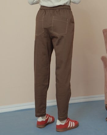 顯瘦配色壓線剪接男友褲(兩色)