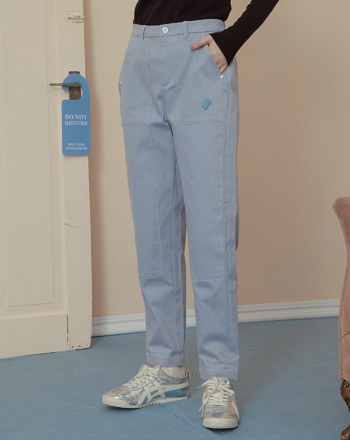 顯瘦配色壓線剪接男友褲(兩色)