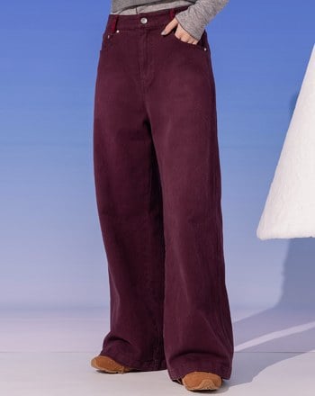 好比例豹紋拼接直筒寬褲(兩色)