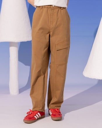 大口袋工裝風鬆緊長褲(兩色)