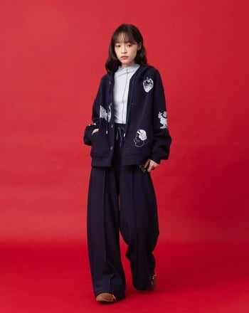 迪士尼系列 just one bite寬直筒可束口長褲(兩色)