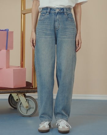 顯瘦刷色彈性牛仔男友褲(兩色)