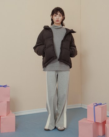 ➤運動風拼接顯瘦開衩鬆緊腰頭長褲(兩色)