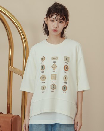 數字密碼廓型五分袖T恤(兩色)