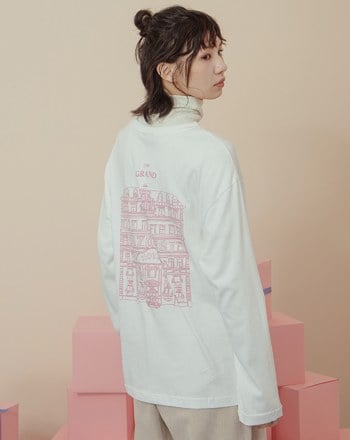 gozopest大飯店印花側開衩長袖T恤(兩色)