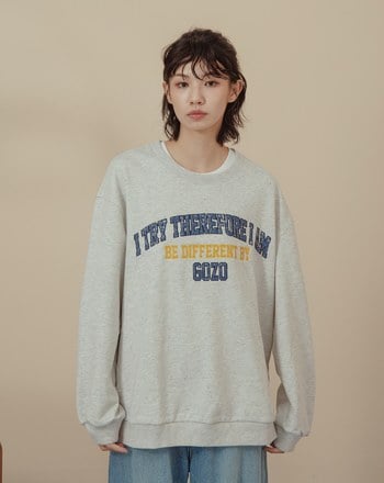 美式復古印花彩色潑墨大學T(兩色)