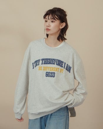 美式復古印花彩色潑墨大學T(兩色)