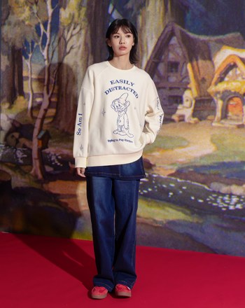 迪士尼系列 糊塗蛋發呆磨毛寬鬆大學T(兩色)