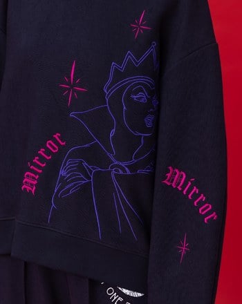 迪士尼系列 魔鏡壞皇后立體拋袖刷毛大學T