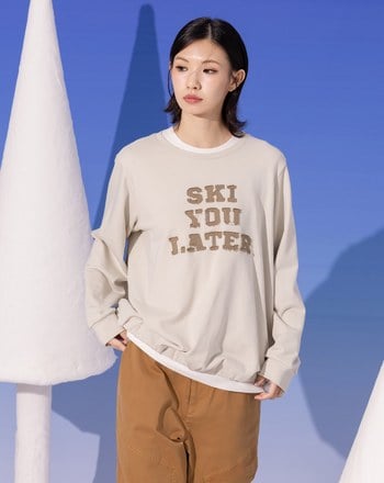 發熱不收邊英文貼布繡花大學T(兩色)