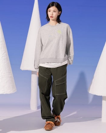 發熱斑駁印花落肩大學T(兩色)