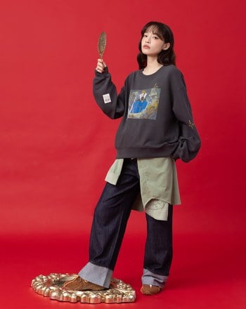 迪士尼系列 壞皇后暗黑魔法立體拋袖大學T