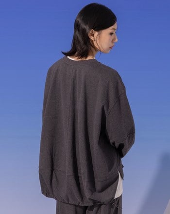 滑雪小人燈籠袖繭型上衣(兩色)