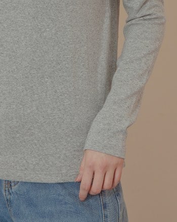 發熱羊絨彈力圓領內搭長袖上衣(三色)