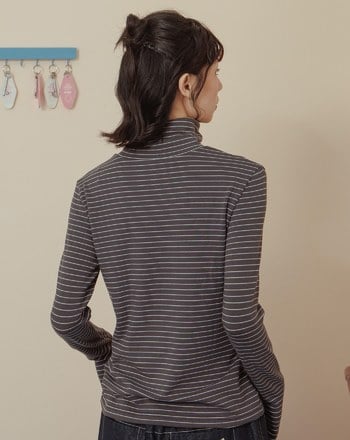 發熱羊絨彈力內搭高領上衣(四色)