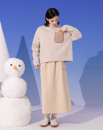 ➤裝飾口袋落肩大學T(兩色)